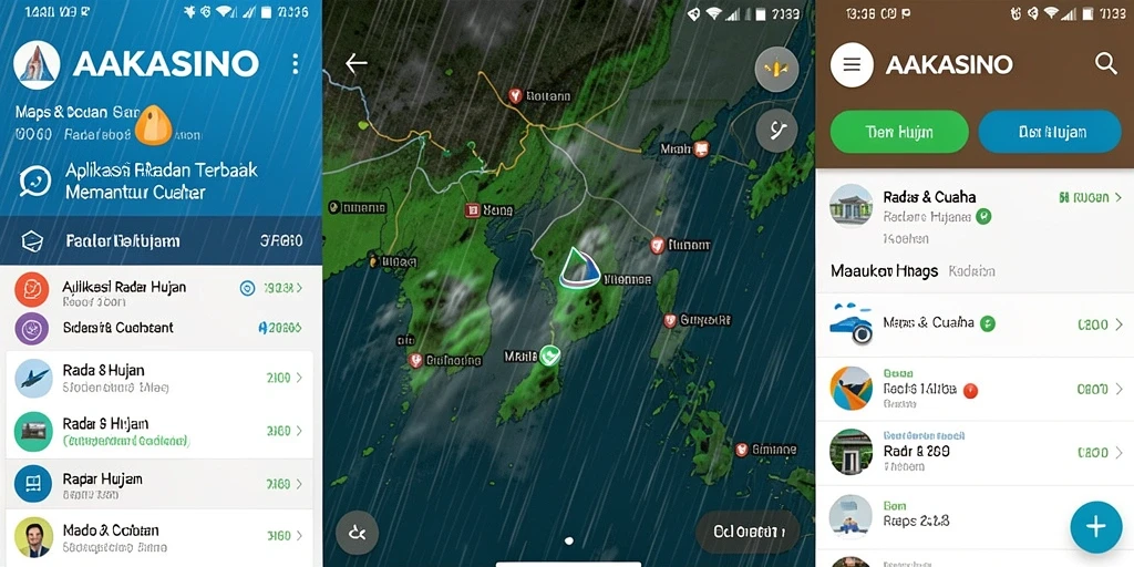 Tampilan antarmuka AAKASINO menunjukkan fungsi radar hujan yang canggih.