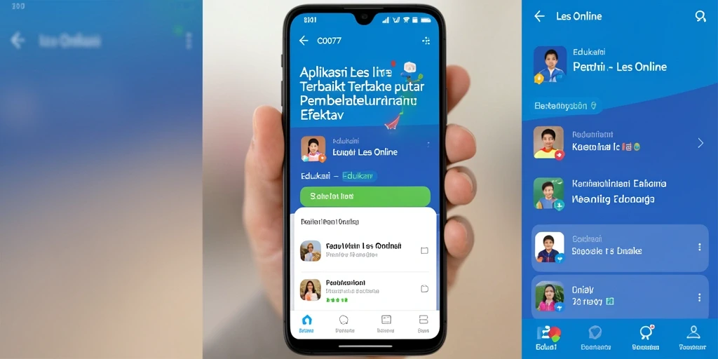 Tampilan antarmuka aplikasi Les Online C0077 yang menarik dan intuitif.