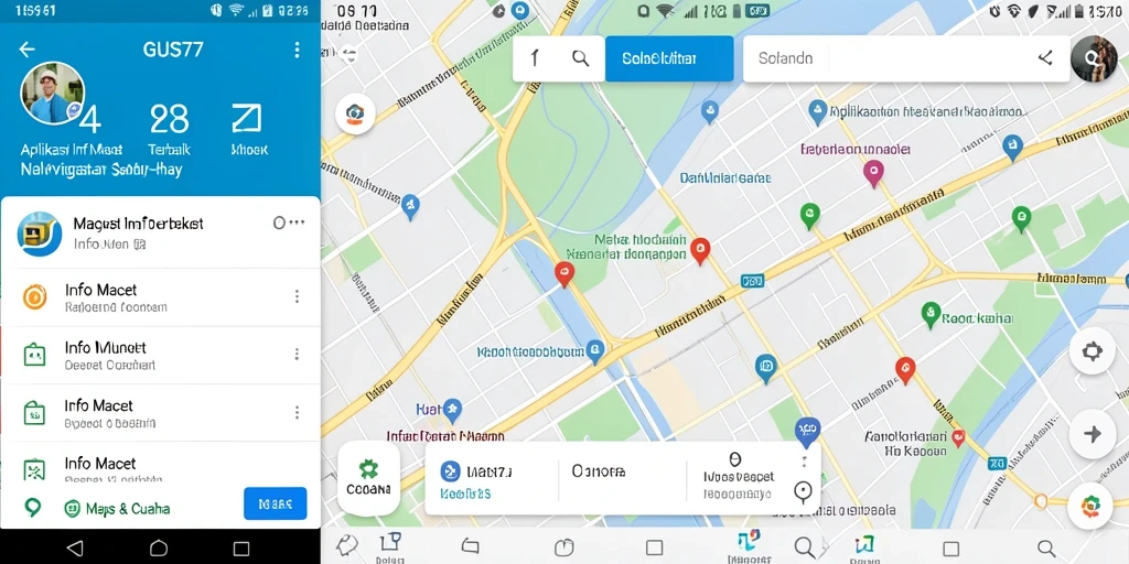 Tampilan antarmuka GUS77 dengan informasi kemacetan yang jelas.