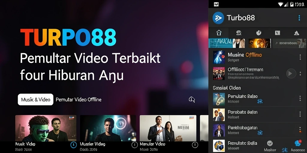 Antarmuka TURBO88 yang sederhana dan berfungsi penuh sebagai Pemutar Video Offline.